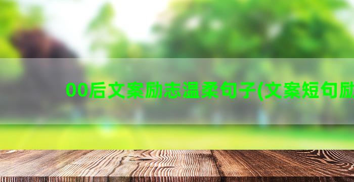 00后文案励志温柔句子(文案短句励志)