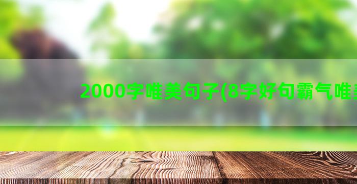 2000字唯美句子(8字好句霸气唯美)