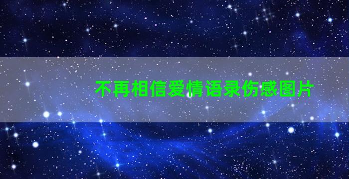 不再相信爱情语录伤感图片