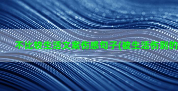 不比较生活文案伤感句子(被生活伤到的文案短句)