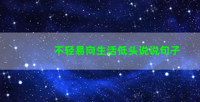 不轻易向生活低头说说句子