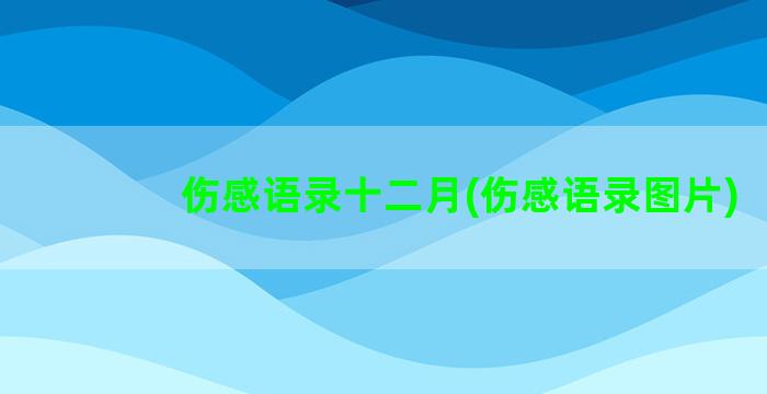 伤感语录十二月(伤感语录图片)