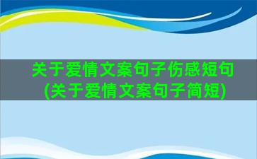 关于爱情文案句子伤感短句(关于爱情文案句子简短)