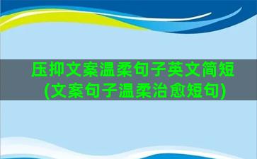 压抑文案温柔句子英文简短(文案句子温柔治愈短句)