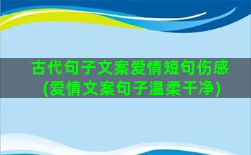 古代句子文案爱情短句伤感(爱情文案句子温柔干净)