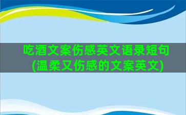 吃酒文案伤感英文语录短句(温柔又伤感的文案英文)