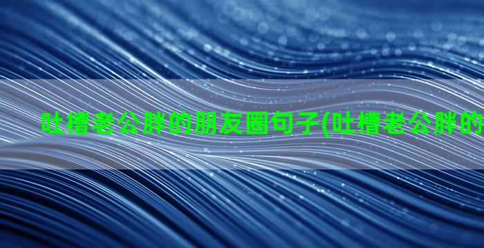 吐槽老公胖的朋友圈句子(吐槽老公胖的搞笑段子)