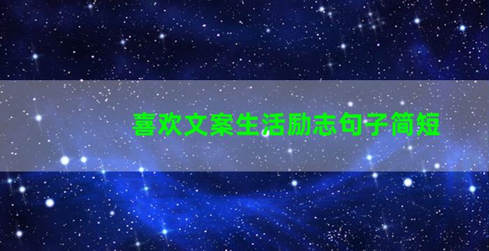 喜欢文案生活励志句子简短