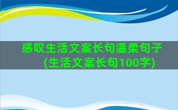 感叹生活文案长句温柔句子(生活文案长句100字)