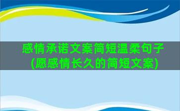 感情承诺文案简短温柔句子(愿感情长久的简短文案)