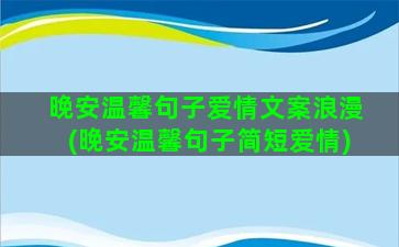 晚安温馨句子爱情文案浪漫(晚安温馨句子简短爱情)