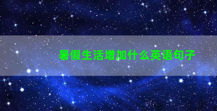 暑假生活增加什么英语句子