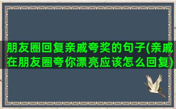 朋友圈回复亲戚夸奖的句子(亲戚在朋友圈夸你漂亮应该怎么回复)