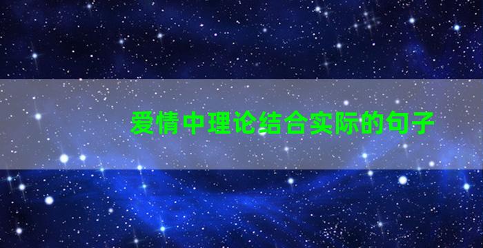 爱情中理论结合实际的句子