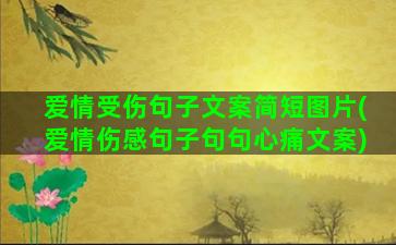 爱情受伤句子文案简短图片(爱情伤感句子句句心痛文案)