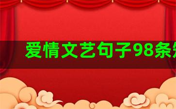 爱情文艺句子98条短句