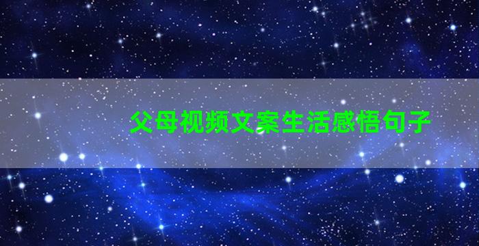 父母视频文案生活感悟句子