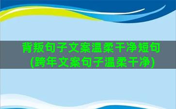 背叛句子文案温柔干净短句(跨年文案句子温柔干净)