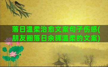 落日温柔治愈文案句子伤感(朋友圈落日余晖温柔的文案)