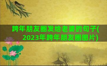 跨年朋友圈发给老婆的句子(2023年跨年朋友圈图片)