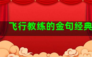 飞行教练的金句经典语录